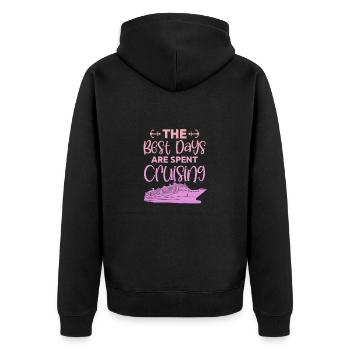Cruise - Unisex Premium Organic Zip Hoodie - black - Back - Nico (187cm)