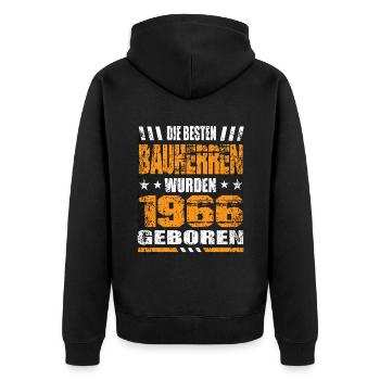 Bauherr Geburtstag Die Besten Bauherren wurden - Unisex Premium Bio Zip Hoodie - Schwarz - Hinten - Nico (187cm)