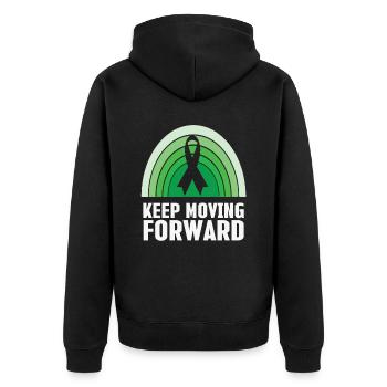Keep Moving Forward Mental Health Retro Vintage - Unisex Premium Organic Zip Hoodie - black - Back - Nico (187cm)