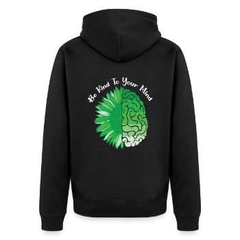 Be Kind to Your Mind Mental Health Matter Design - Unisex Premium Organic Zip Hoodie - black - Back - Nico (187cm)
