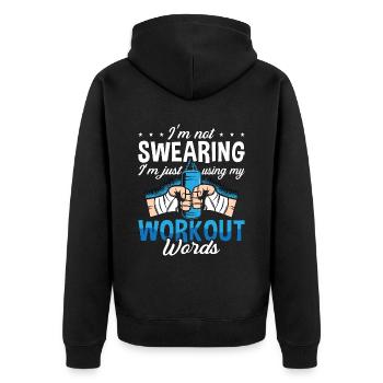 Kickboxing I'm Not Swearing Kickboxer Boxing - Unisex Premium Bio Zip Hoodie - Schwarz - Hinten - Nico (187cm)