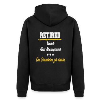 Retraité sous une nouvelle direction Voir petits-enfants pour - Veste à capuche bio Premium Unisexe - noir - Dos - Nico (187cm)