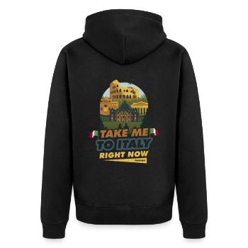 Italie - Veste à capuche bio Premium Unisexe - noir - Dos - Nico (187cm)