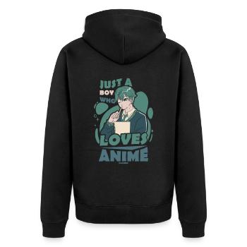 I Love Anime Japan Manga Cosplay Nerd Gift - Unisex Premium Organic Zip Hoodie - black - Back - Nico (187cm)