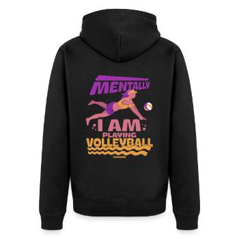 Volleyball Beach Volleyball Gift Beach - Unisex Premium Organic Zip Hoodie - black - Back - Nico (187cm)