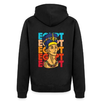 Tutankhamun Egyptian God Retro Egypt Pharaoh - Unisex Premium Organic Zip Hoodie - black - Back - Nico (187cm)