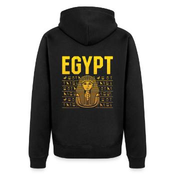Tutankhamun Egyptian God Egypt Pharaoh - Unisex Premium Organic Zip Hoodie - black - Back - Nico (187cm)