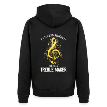 Musician Pun Violin Clef Funny Music Love - Unisex Premium Organic Zip Hoodie - black - Back - Nico (187cm)