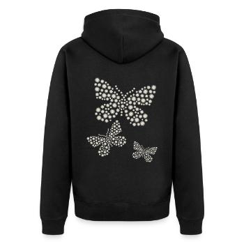 Marguerite Papillon Fleur Mignonne - Veste à capuche bio Premium Unisexe - noir - Dos - Nico (187cm)