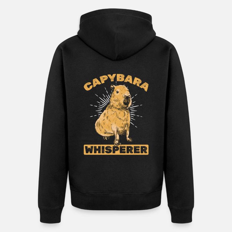 Capybara Whisperer Drôle de Capybaras - Veste à capuche bio Premium Unisexe - noir