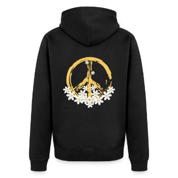 Signe de paix Daisy Hippie Gardening - Veste à capuche bio Premium Unisexe - noir - Dos - Nico (187cm)