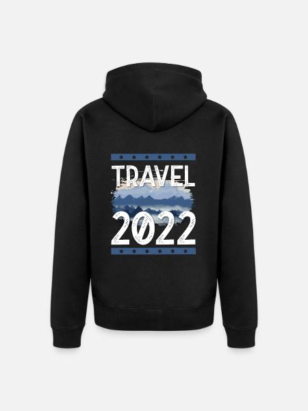 Travel 2022 - Unisex Premium Organic Zip Hoodie - black