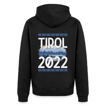 Tyrol 2022 - Unisex Premium Organic Zip Hoodie - black - Back - Nico (187cm)