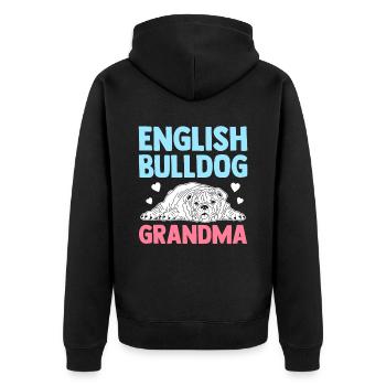 Deutsch Bulldog Grandma Dog Owner Cadeau - Veste à capuche bio Premium Unisexe - noir - Dos - Nico (187cm)