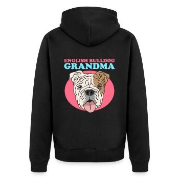Deutsch Bulldog Grandma Dog Owner Cadeau - Veste à capuche bio Premium Unisexe - noir - Dos - Nico (187cm)