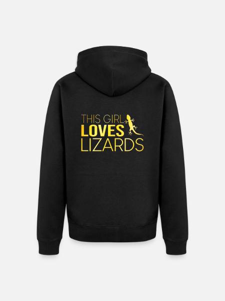 This girl loves lizards - Unisex Premium Organic Zip Hoodie - black
