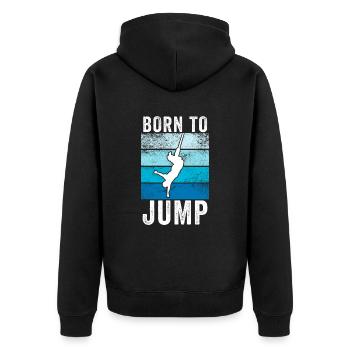 Bungee Jumping - Unisex Premium Bio Zip Hoodie - Schwarz - Hinten - Nico (187cm)