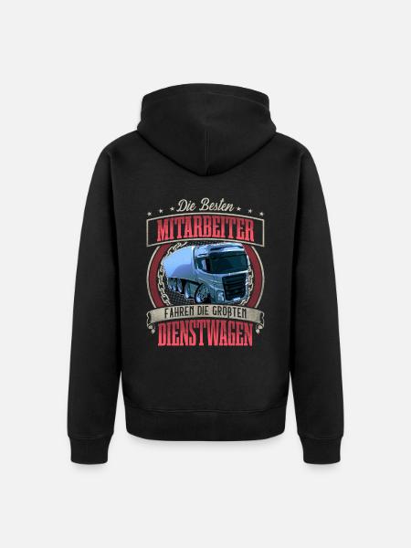 LKW Fahrer - Unisex Premium Bio Zip Hoodie - Schwarz