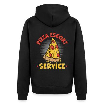 Pizza Escort Service Courier Food Delivery Guy - Unisex Premium Organic Zip Hoodie - black - Back - Nico (187cm)