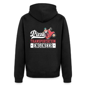 Ingénieur en transport de pizzas Livreur de nourriture - Veste à capuche bio Premium Unisexe - noir - Dos - Nico (187cm)