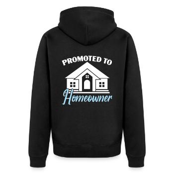 Befördert zum Hausbesitzer Keys Einweihungsparty - Unisex Premium Bio Zip Hoodie - Schwarz - Hinten - Nico (187cm)