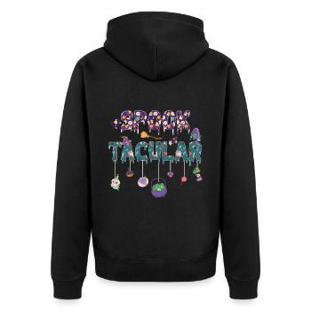 Spook Tacular Gespenstische Halloween - Unisex Premium Bio Zip Hoodie - Schwarz - Hinten - Nico (187cm)