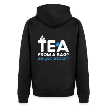 Tea Drinker Tea Lover Gift Tea - Unisex Premium Organic Zip Hoodie - black - Back - Nico (187cm)