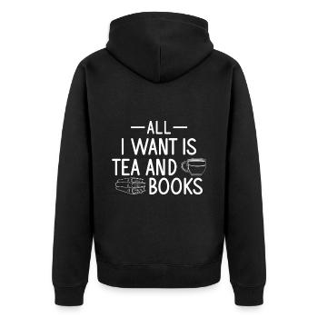 Tea Drinker Tea Lover Gift Tea - Unisex Premium Organic Zip Hoodie - black - Back - Nico (187cm)