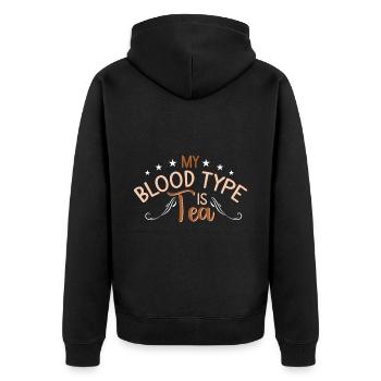 Tea Drinker Tea Lover Gift Tea - Unisex Premium Organic Zip Hoodie - black - Back - Nico (187cm)