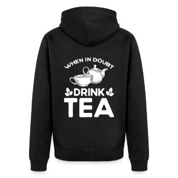 Tea Drinker Tea Lover Gift Tea - Unisex Premium Organic Zip Hoodie - black - Back - Nico (187cm)