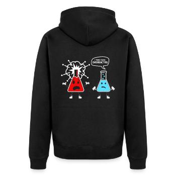 drôles de blagues de chemise de chimie, études de chimiste - Veste à capuche bio Premium Unisexe - noir - Dos - Nico (187cm)
