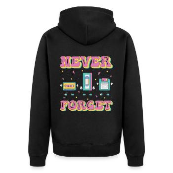 80s Retro CostumeMotto Party Costume 90s Party - Unisex Premium Organic Zip Hoodie - black - Back - Nico (187cm)