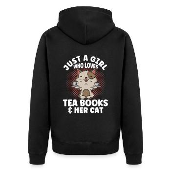 Tea Drinker Tea Lover Gift Tea - Unisex Premium Organic Zip Hoodie - black - Back - Nico (187cm)