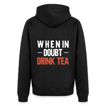 Tea Drinker Tea Lover Gift Tea - Unisex Premium Organic Zip Hoodie - black - Back - Nico (187cm)