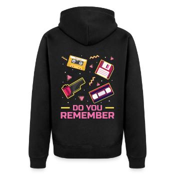 80s Retro CostumeMotto Party Costume 90s Party - Unisex Premium Organic Zip Hoodie - black - Back - Nico (187cm)