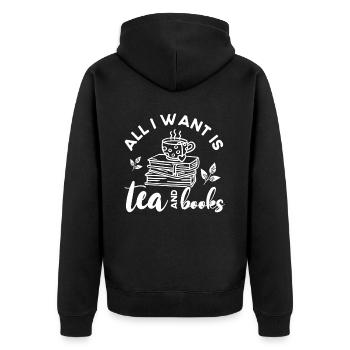 Tea Drinker Tea Lover Gift Tea - Unisex Premium Organic Zip Hoodie - black - Back - Nico (187cm)