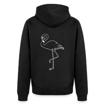 Line Art Flamingo White - Unisex Premium Organic Zip Hoodie - black - Back - Nico (187cm)