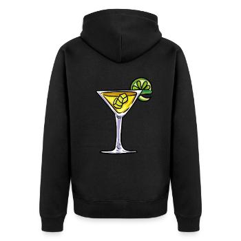 Verre à cocktail - Veste à capuche bio Premium Unisexe - noir - Dos - Nico (187cm)