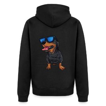 Teckel cool Teckel - Veste à capuche bio Premium Unisexe - noir - Dos - Nico (187cm)