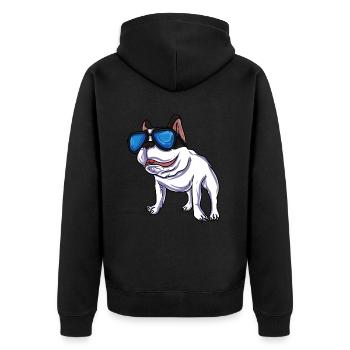 Français Bouledogue - Veste à capuche bio Premium Unisexe - noir - Dos - Nico (187cm)