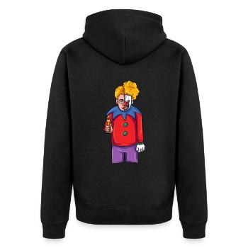 Halloween Clown - Unisex Premium Bio Zip Hoodie - Schwarz - Hinten - Nico (187cm)