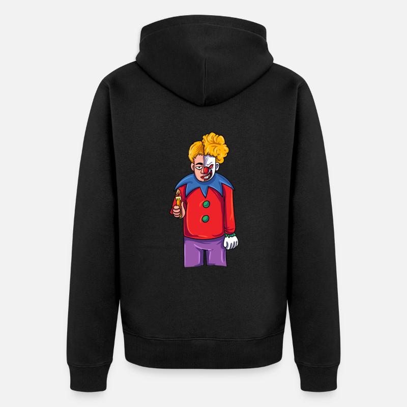 Clown d’Halloween - Veste à capuche bio Premium Unisexe - noir