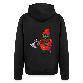 Weihnachtsmann Weihnachten - Unisex Premium Bio Zip Hoodie - Schwarz - Hinten - Nico (187cm)