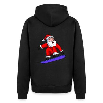 Père Noël Snowboard - Veste à capuche bio Premium Unisexe - noir - Dos - Nico (187cm)
