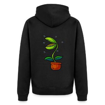 Plante piège à mouches de Vénus - Veste à capuche bio Premium Unisexe - noir - Dos - Nico (187cm)