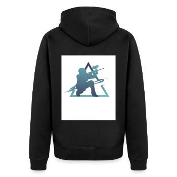 Geometry Paintball - Unisex Premium Organic Zip Hoodie - black - Back - Nico (187cm)