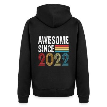 Génial depuis 2022 Anniversaire 2022 Millésime 2022 - Veste à capuche bio Premium Unisexe - noir - Dos - Nico (187cm)