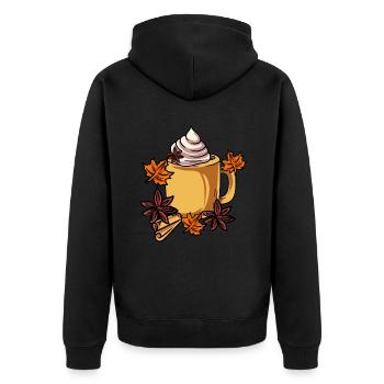Heiße Schokolade - Unisex Premium Bio Zip Hoodie - Schwarz - Hinten - Nico (187cm)