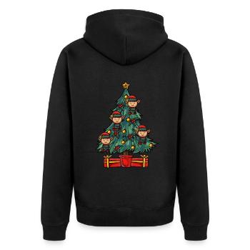 Christmas Tree Christmas Tree - Unisex Premium Organic Zip Hoodie - black - Back - Nico (187cm)