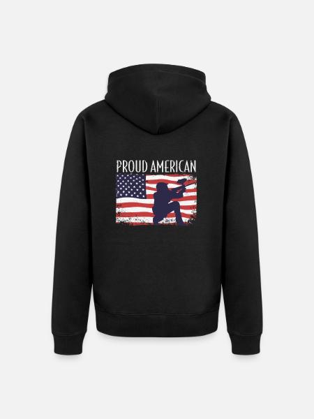Drapeau américain Paintball - Veste à capuche bio Premium Unisexe - noir